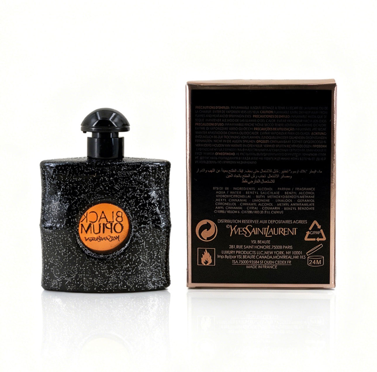 Yves Saint Laurent Black Opium Eau de Parfum Spray Travel Size 7.5 ml 0.25 oz